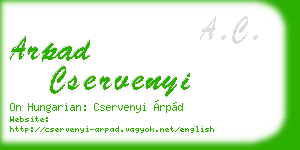 arpad cservenyi business card